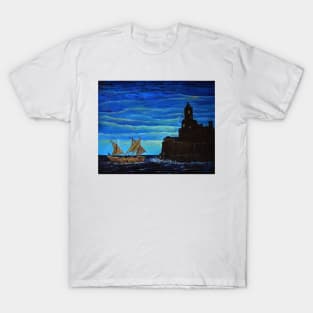 Oil Painting - The Legend of the Ship with the Golden Oars T-Shirt